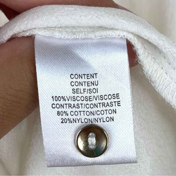 Wayf Long Sleeve Lace Detail White Ivory Blouse Size Medium - Picture 8 of 9